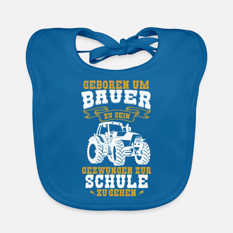 Farming boy tractor saying gift Organic Baby Bibs