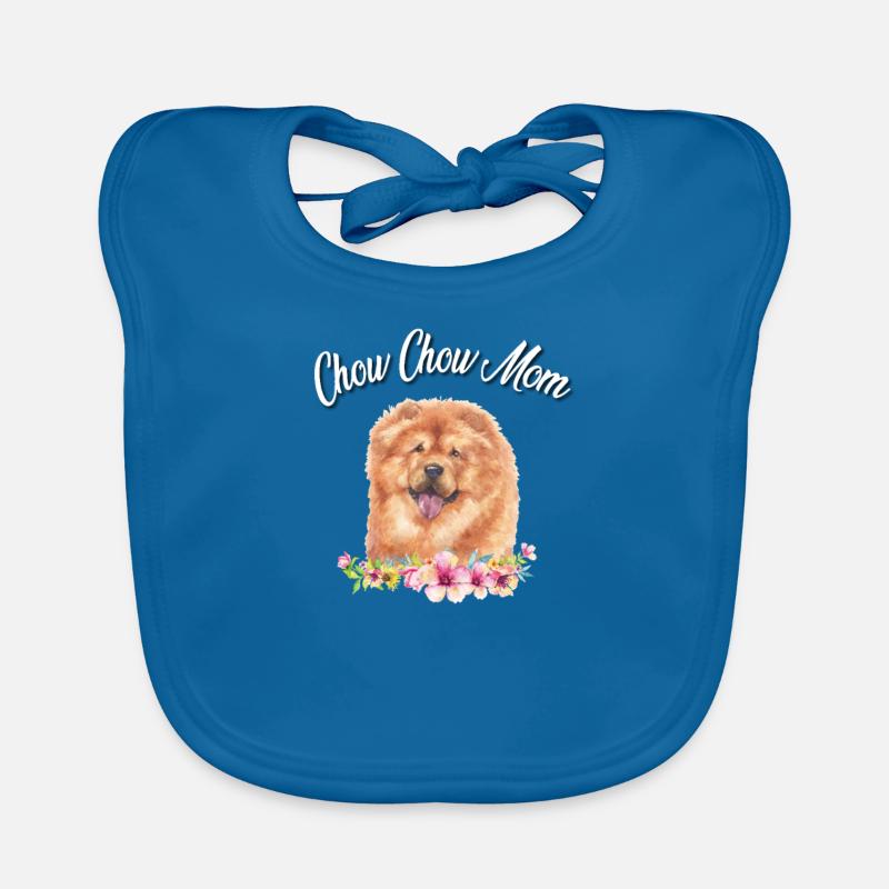 Chow Chow - Bavoir bio Bébé - bleu paon