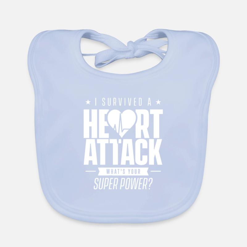 I survived a heart attack. Heart attack Organic Baby Bibs