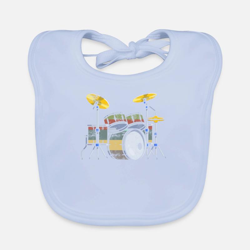 Drummer drums drummer drum sticks music Organic Baby Bibs