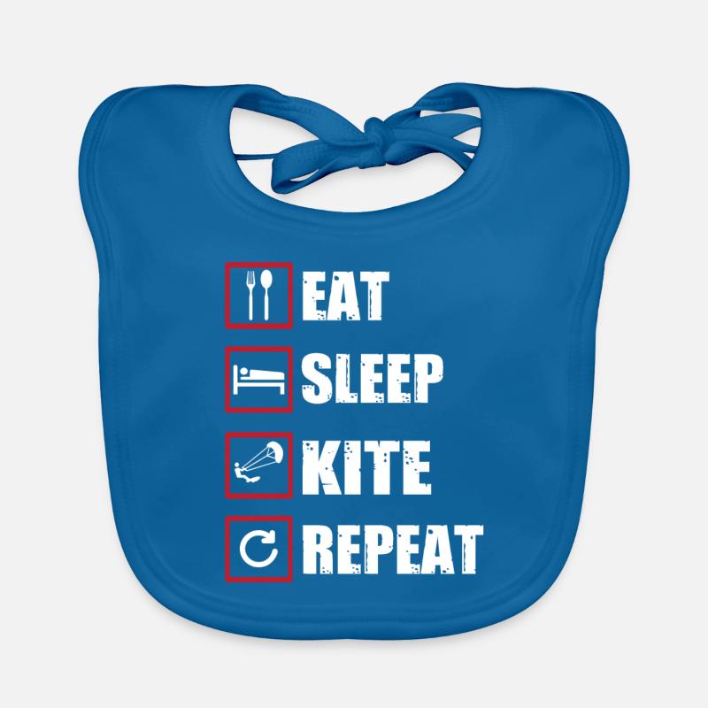 kite surf - Bavoir bio Bébé - bleu paon