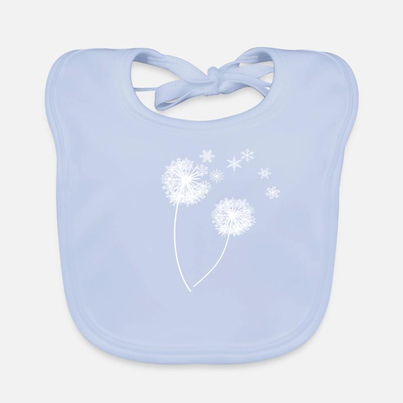 Snowflake Dandelion Pusteflower Gift Organic Baby Bibs