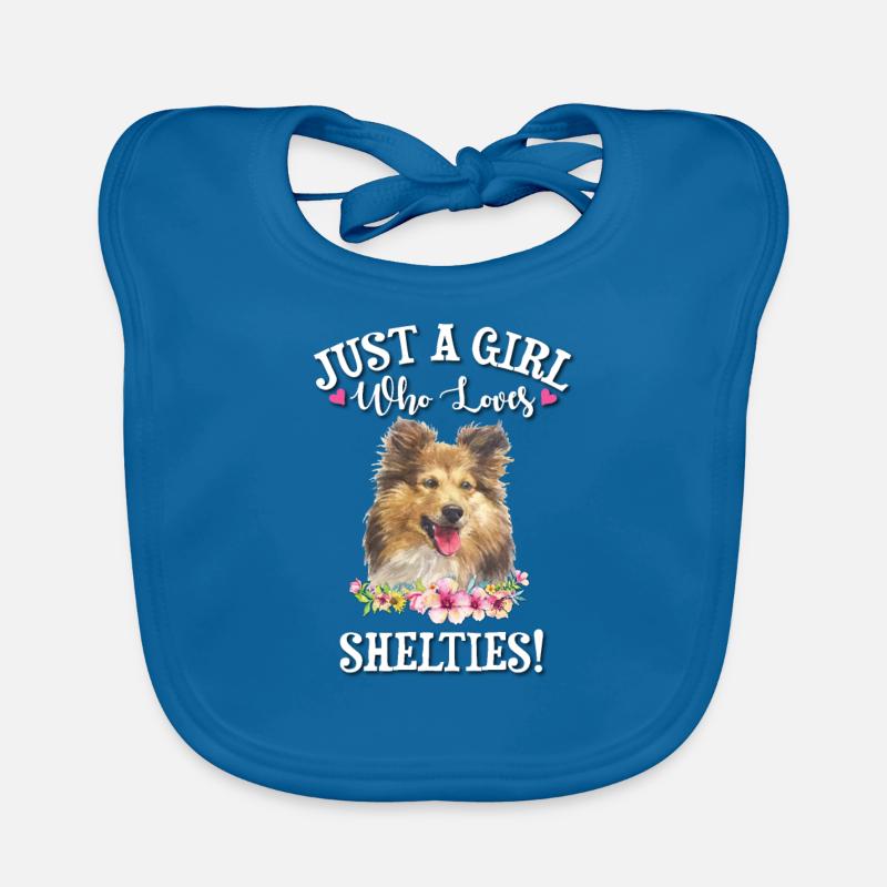 Sheltie - Baby Bio-Lätzchen - Pfauenblau