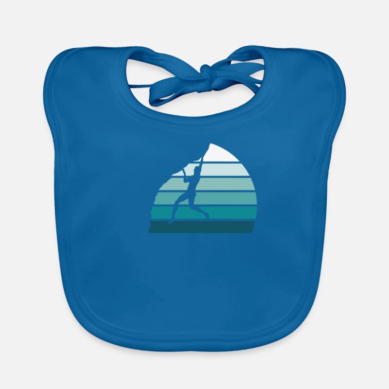 Klettern Kletterer Vintage Blue Stripes Baby Bio-Lätzchen