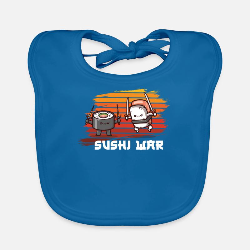 Sushi - Bavoir bio Bébé - bleu paon