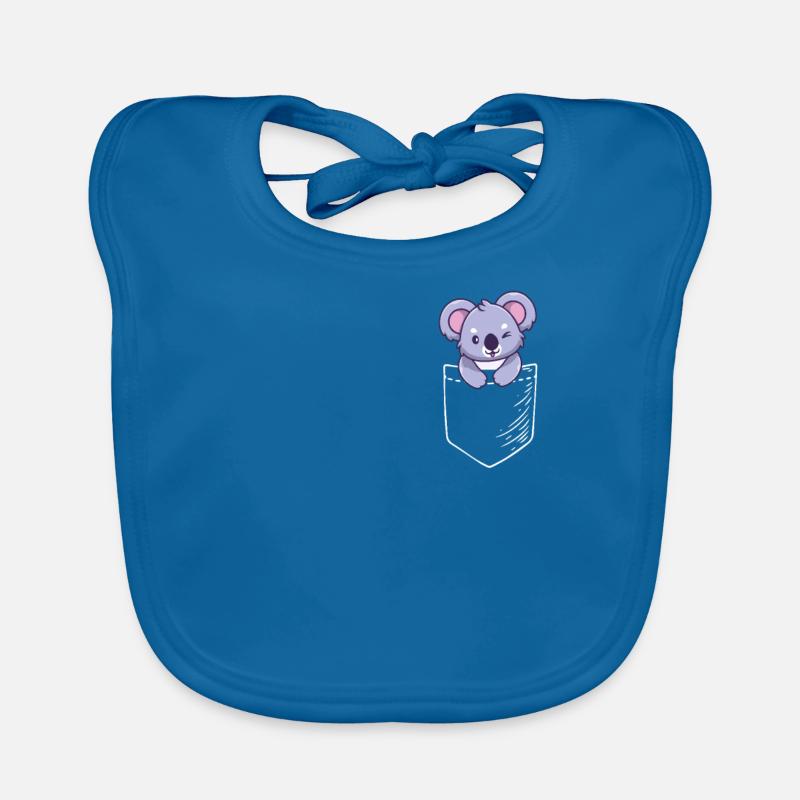 Koala - Bavoir bio Bébé - bleu paon