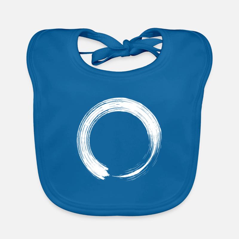 Circle design icon brush white Organic Baby Bibs
