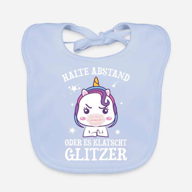 Einhorn Halte Abstand Oder Es Klatscht Glitzer Baby Bio-Lätzchen