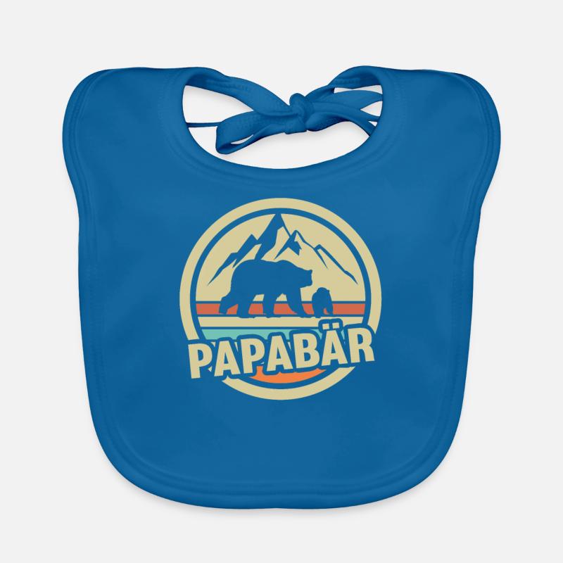 Papabär Vatertag Retro Vater Geschenk Baby Bio-Lätzchen