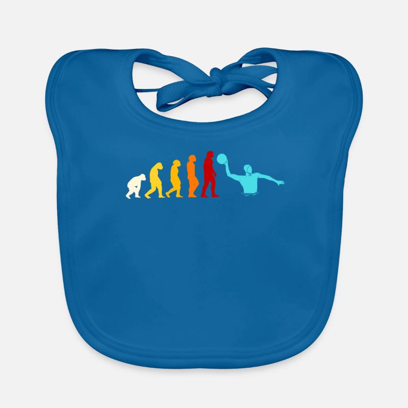 Water polo evolution gift - Organic Baby Bibs - peacock-blue