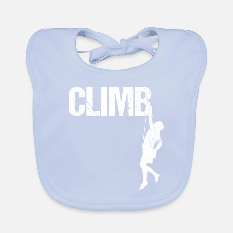 Climb Klettern Climber Abseilen Bergsteigen Design Baby Bio-Lätzchen
