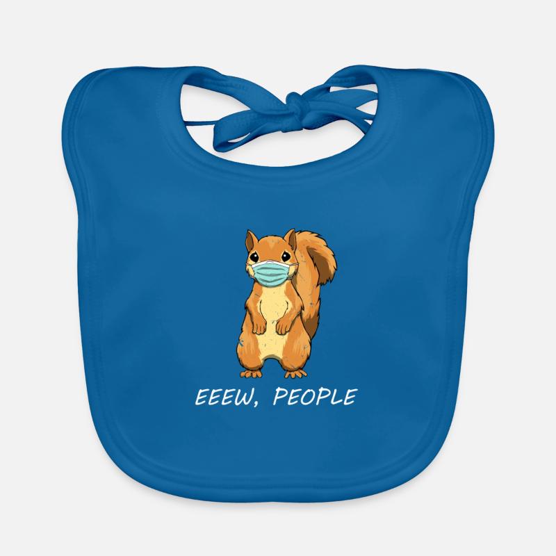 Drôle d’écureuil Retro Party Squirrel Masque - Bavoir bio Bébé - bleu paon