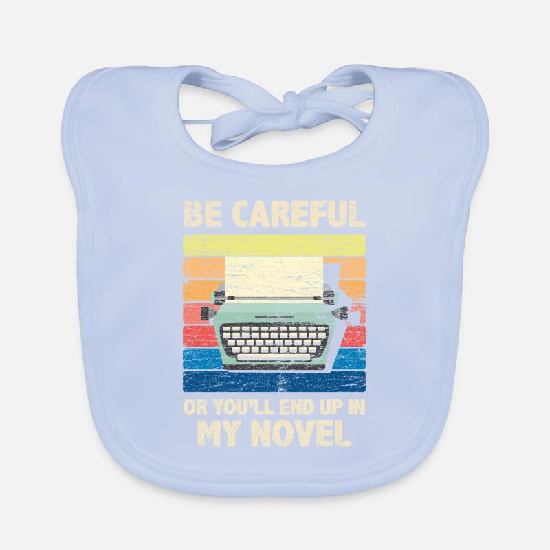 Author retro typewriter Organic Baby Bibs