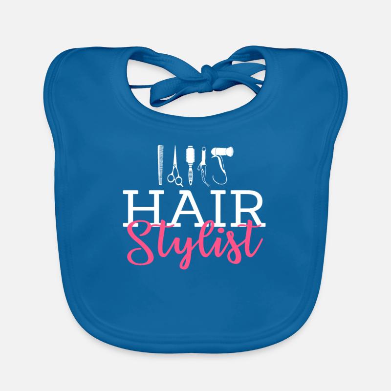 Coiffeur coiffeur - Bavoir bio Bébé - bleu paon