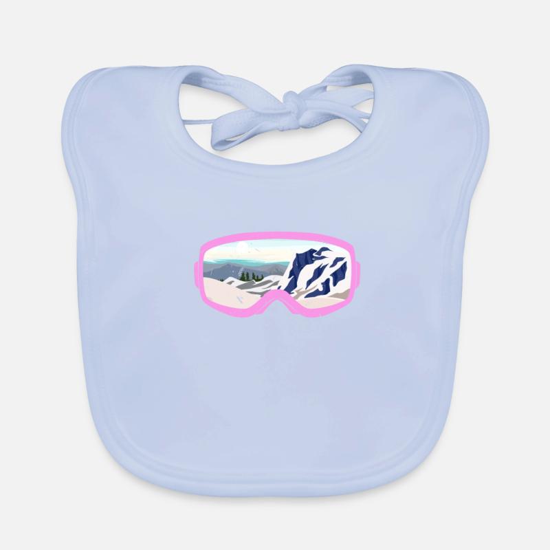 Ski skiing skier snowboard gift Organic Baby Bibs