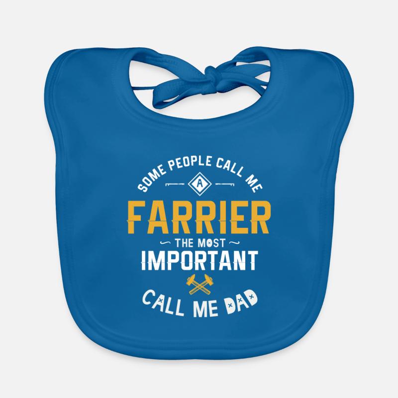 Maréchal-ferrant Forgeron Idée cadeau - Bavoir bio Bébé - bleu paon
