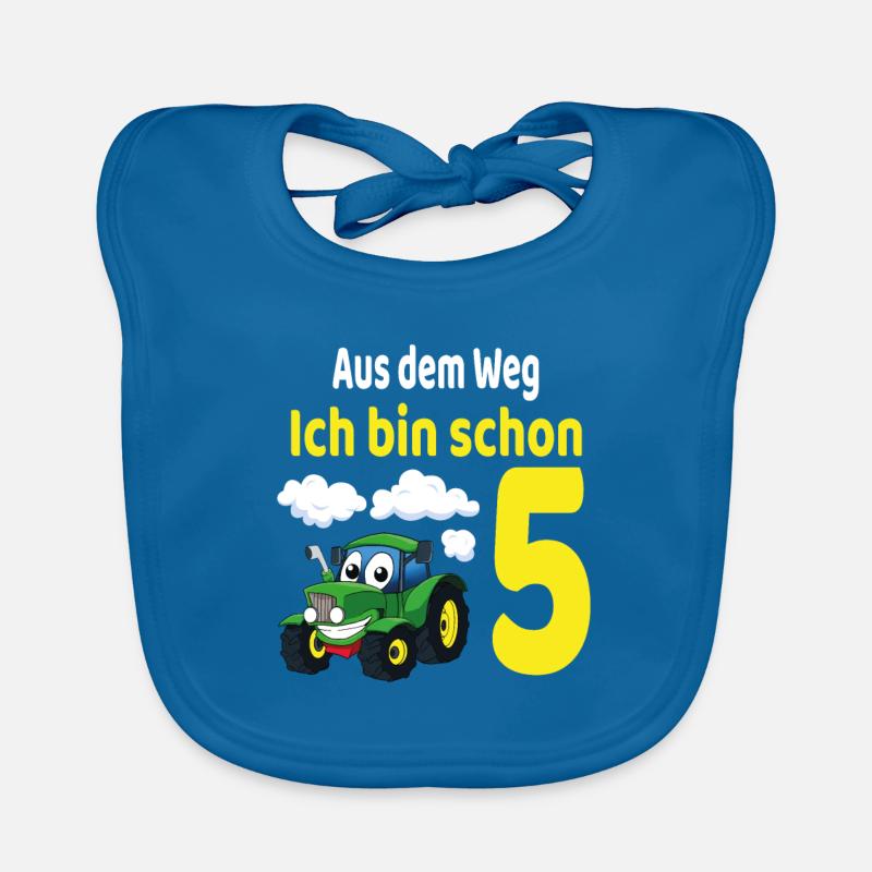 5. Geburtstag Junge Traktor Ich bin schon 5 Baby Bio-Lätzchen