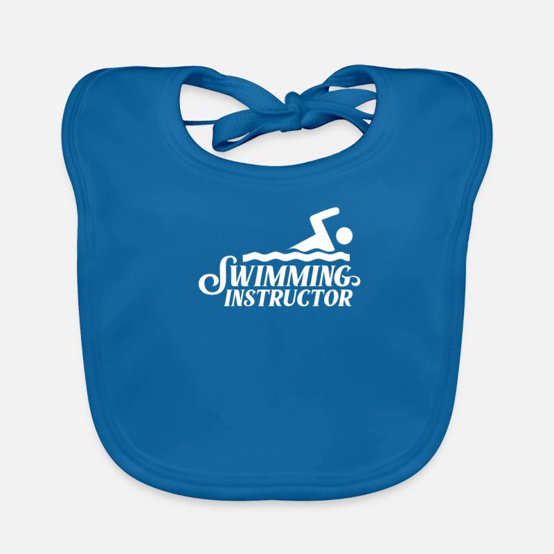 Swimming instructor trainer learning to swim Organic Baby Bibs