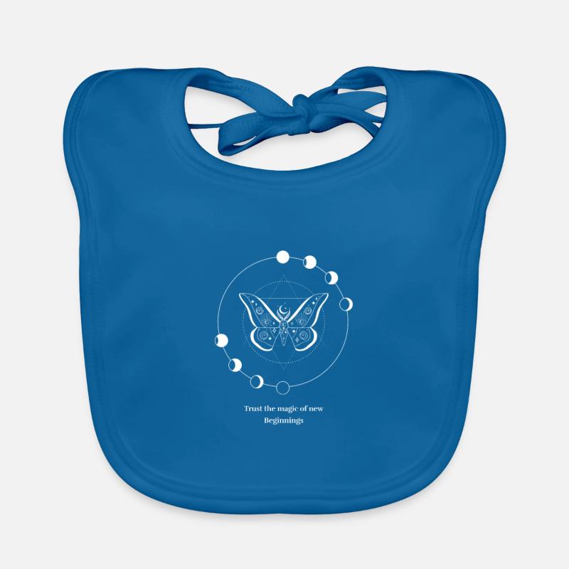 Papillon bordé - Bavoir bio Bébé - bleu paon