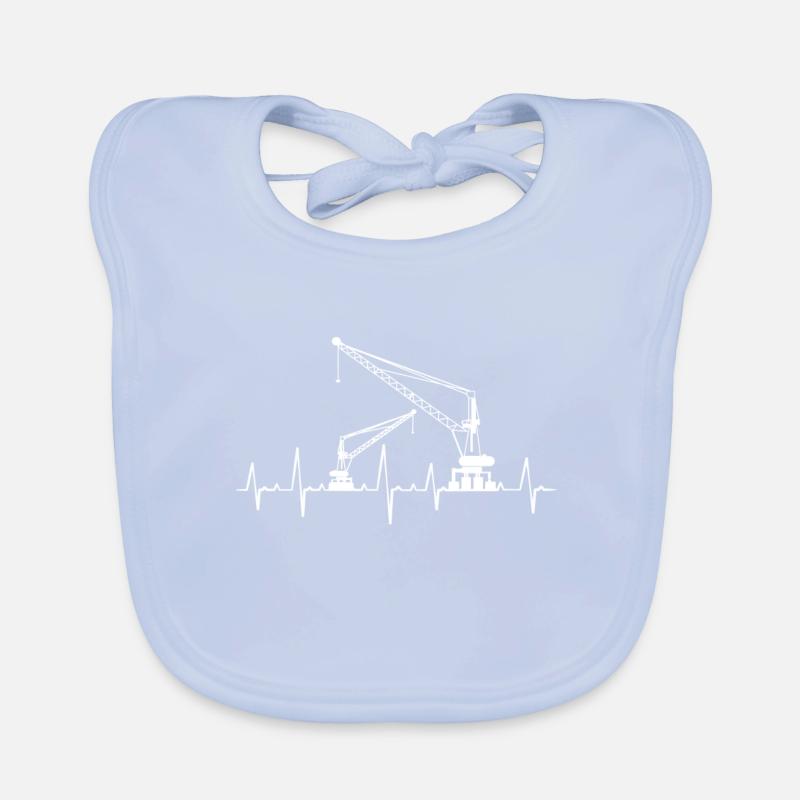 Crane cranes crane operator construction site excavator gift Organic Baby Bibs