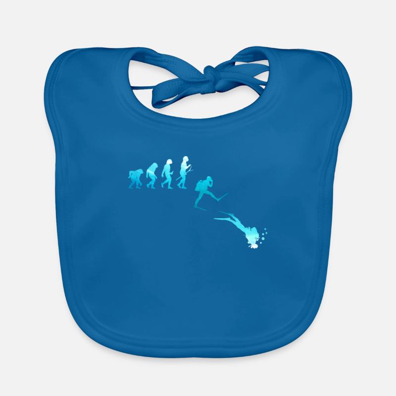 Plongée Plongée Diver Evolution Apnéiste motif - Bavoir bio Bébé - bleu paon