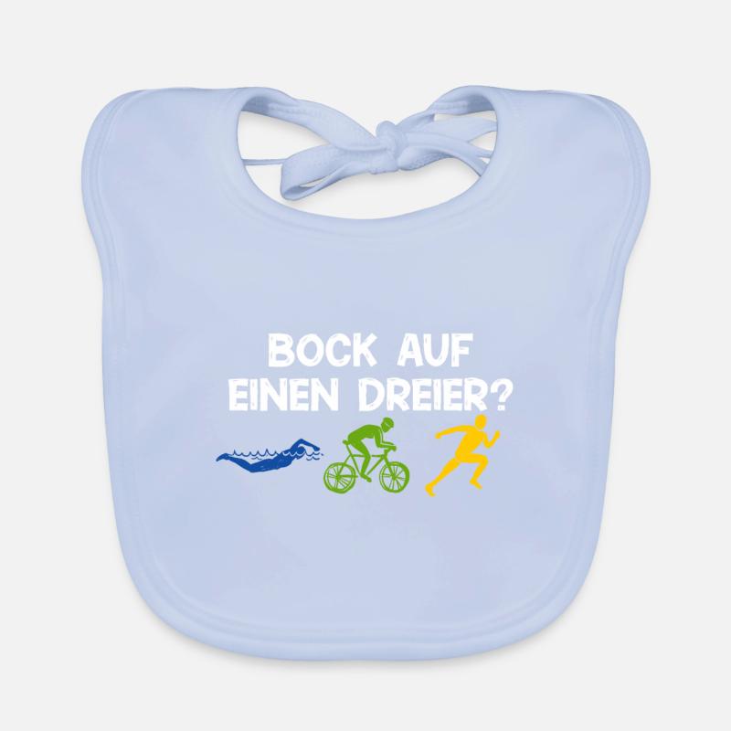 Bock auf einen Dreier? Triathlon Triathlet Sport Baby Bio-Lätzchen
