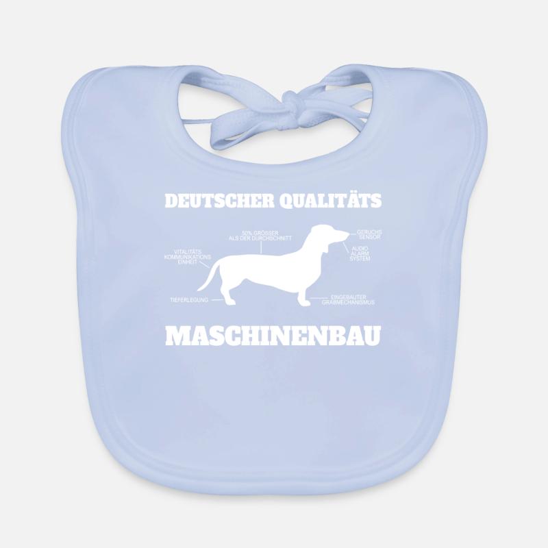 Dackel Hund Dachshund - German Engineering Spruch Baby Bio-Lätzchen