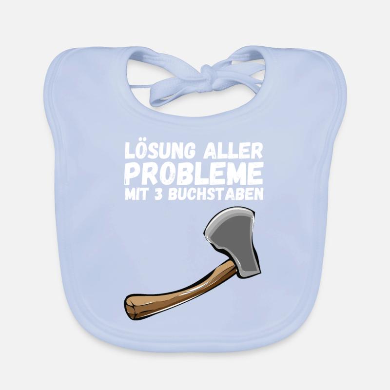 Problem Lösung 3 Buchstaben Axt Lustiger Spruch Baby Bio-Lätzchen