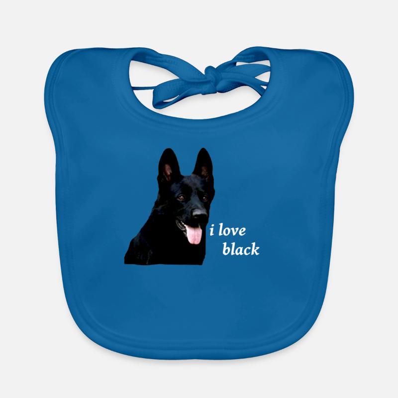Shepherd german shepherd black dog Organic Baby Bibs