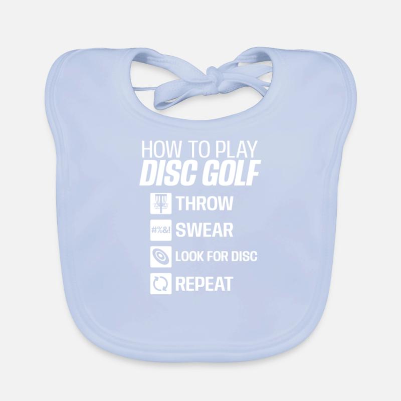 Frisbee Throw Swear Look Disc Repeat Gift Organic Baby Bibs