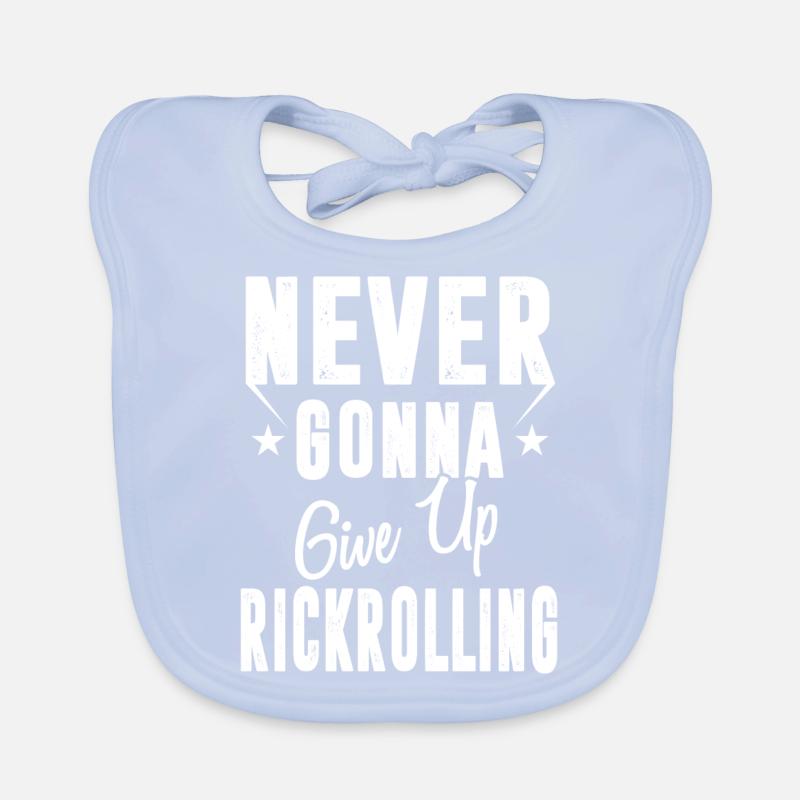 Jamais abandonner Rickrolling Funny Rick Roll Bavoir bio Bébé