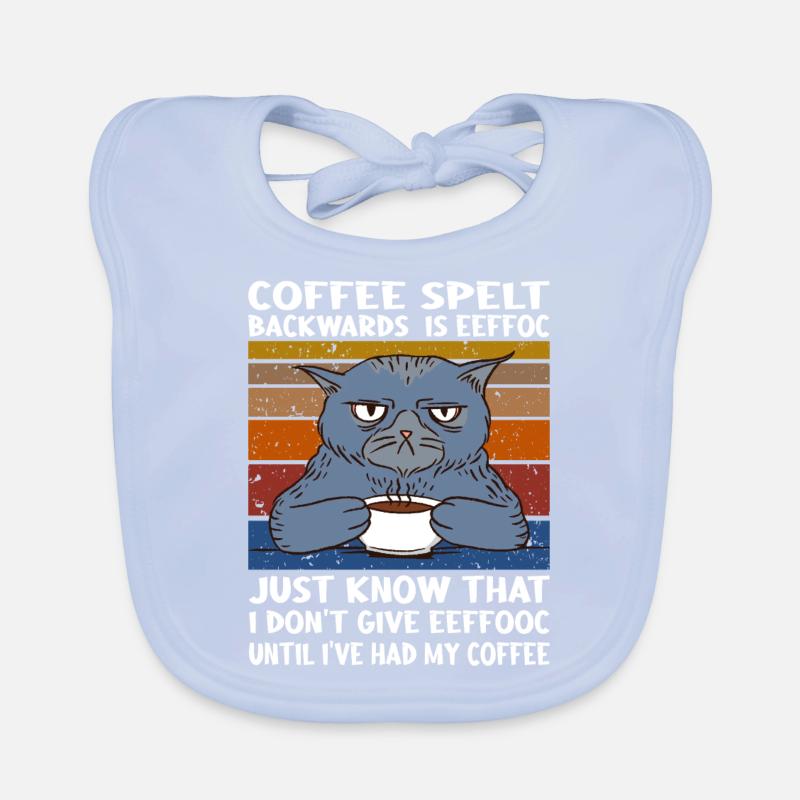 Coffee spelt backwards is eeffoc Design Organic Baby Bibs