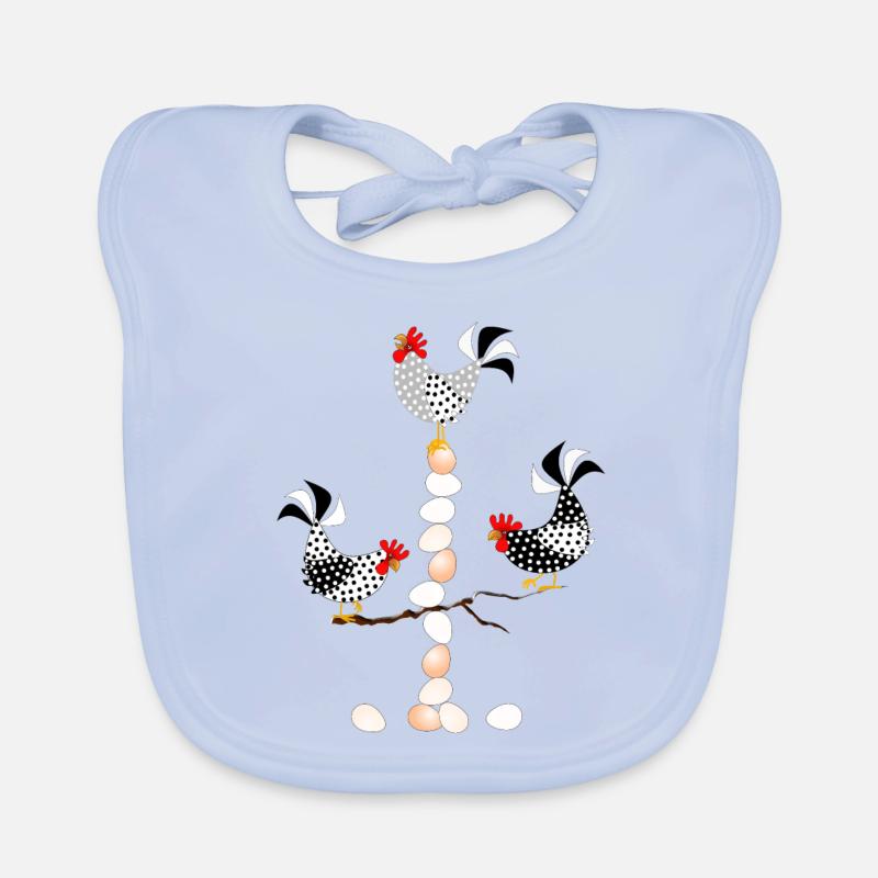 Bird chickens on the egg rocker Organic Baby Bibs