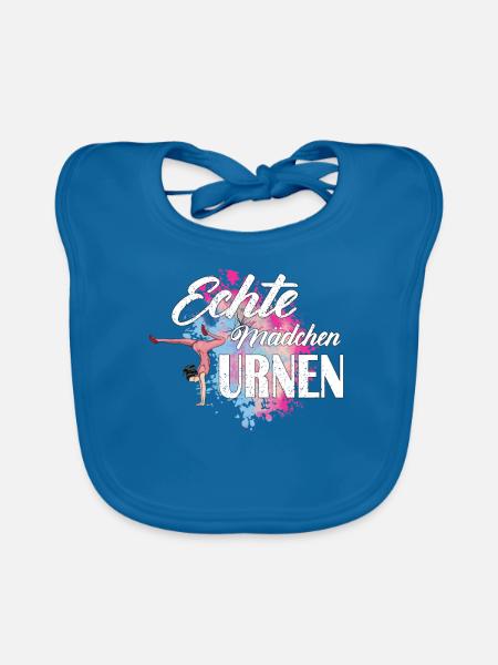 Gymnastik Echte Mädchen Turnen Bodenturnen Sport - Baby Bio-Lätzchen - Pfauenblau