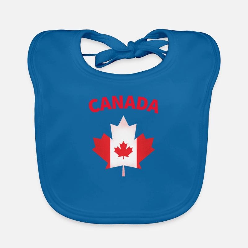 Canada maple leaf flag Organic Baby Bibs