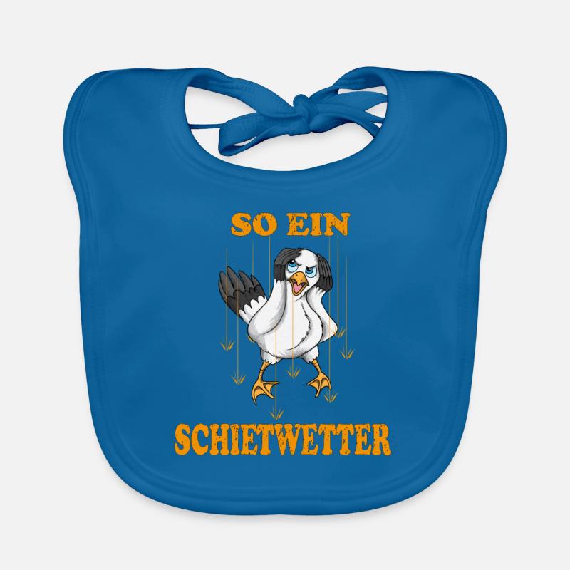 Plattdeutsche Möwe so ein Schietwetter Nordsee Baby Bio-Lätzchen
