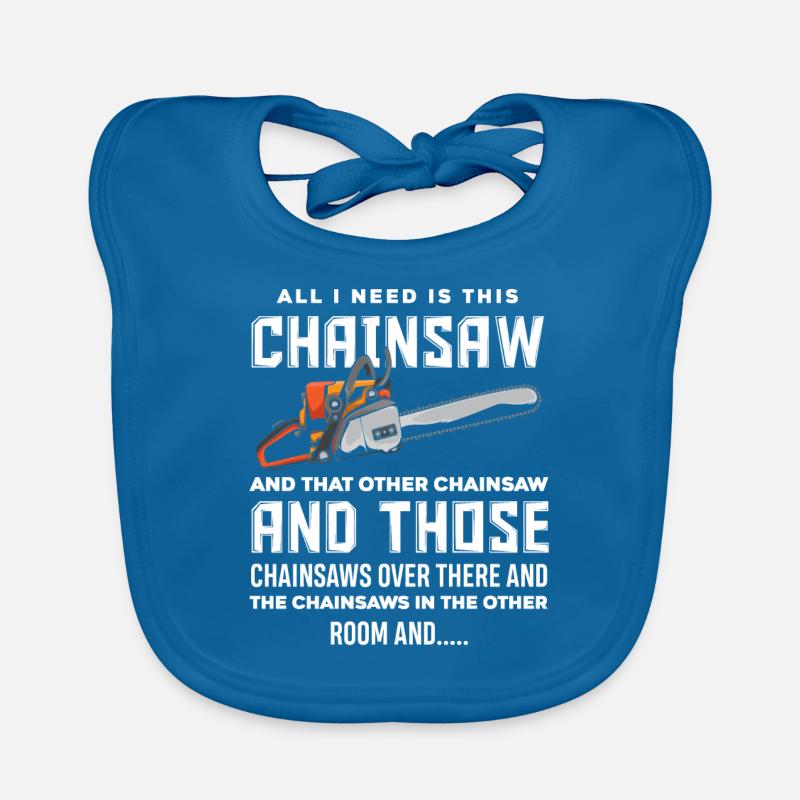 Chainsaw forest worker gift Organic Baby Bibs