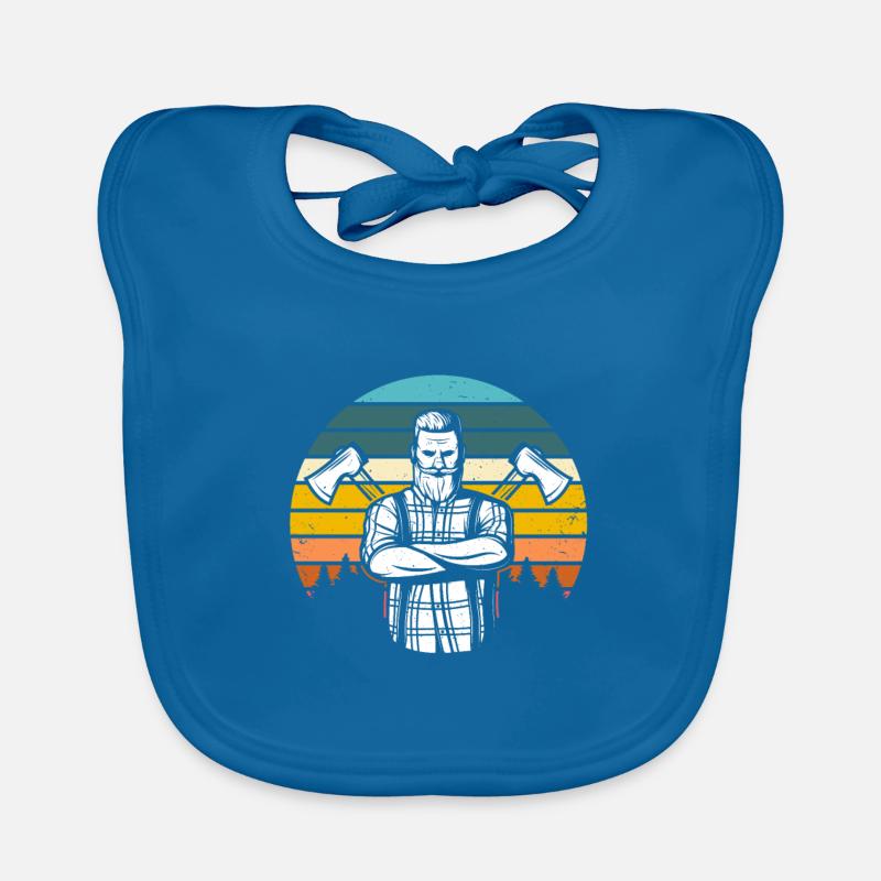 Menuisier menuisier menuisier menuisier - Bavoir bio Bébé - bleu paon