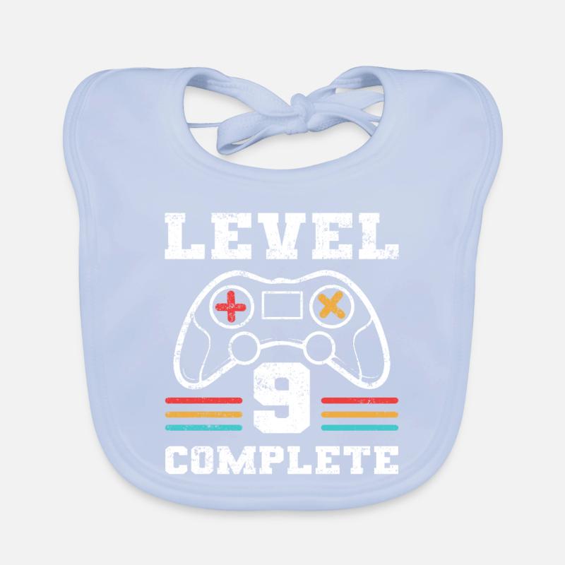 Birthday Level 9 Complete Gaming Controller Organic Baby Bibs
