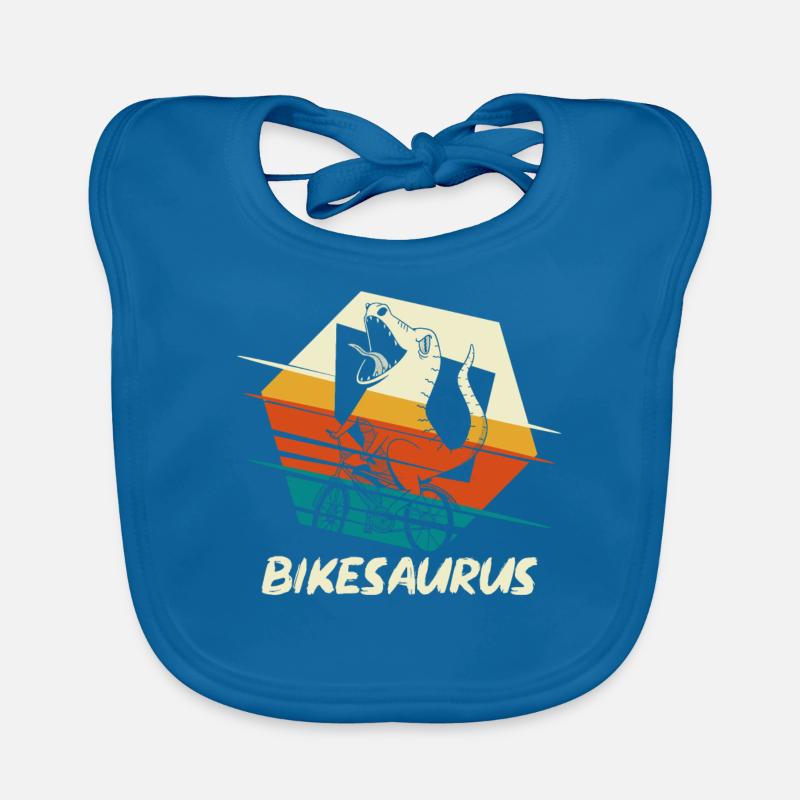 Bikesaurus T-Rex dinosaur cyclist Organic Baby Bibs