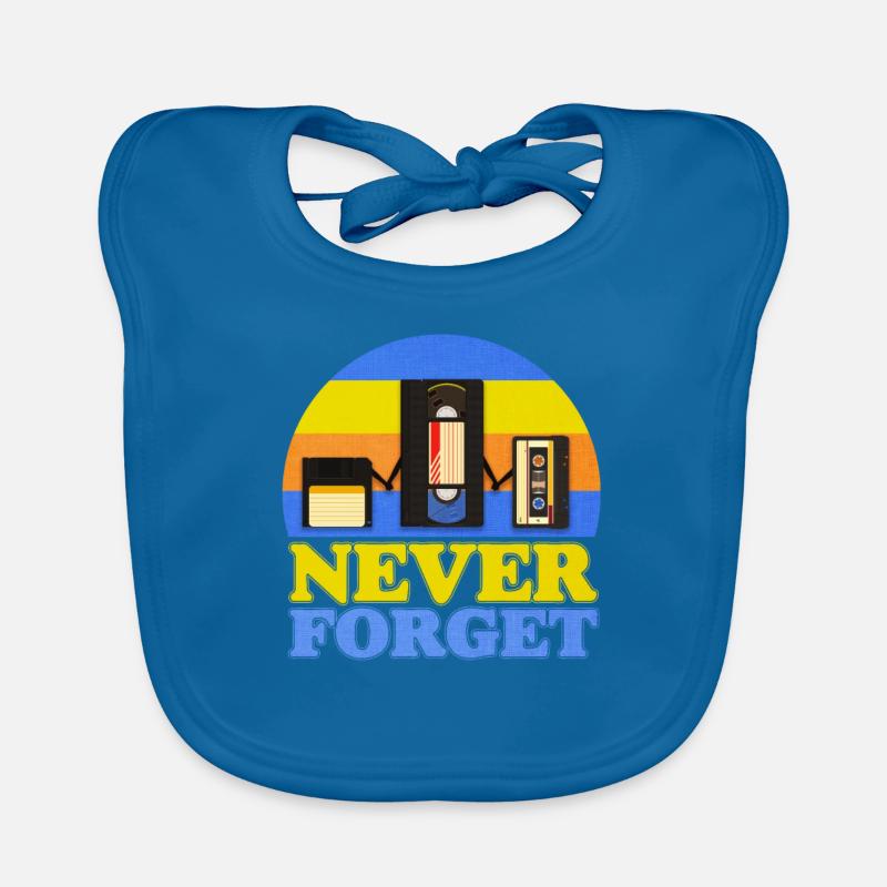 Never Forget Kassette Diskette Retro Geschenk Baby Bio-Lätzchen