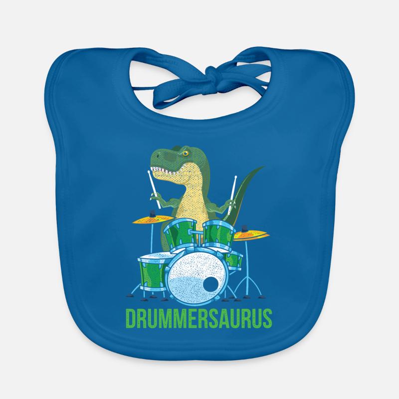 Batterie T-Rex - Bavoir bio Bébé - bleu paon