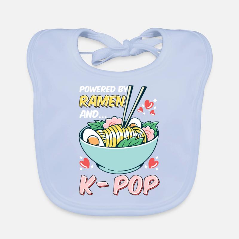 Powered by Ramen and Kpop k-pop Geschenk Spruch Baby Bio-Lätzchen