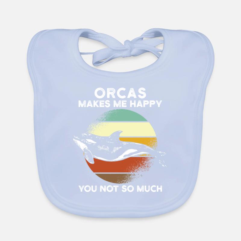 Orcas make me happy Baby Bio-Lätzchen
