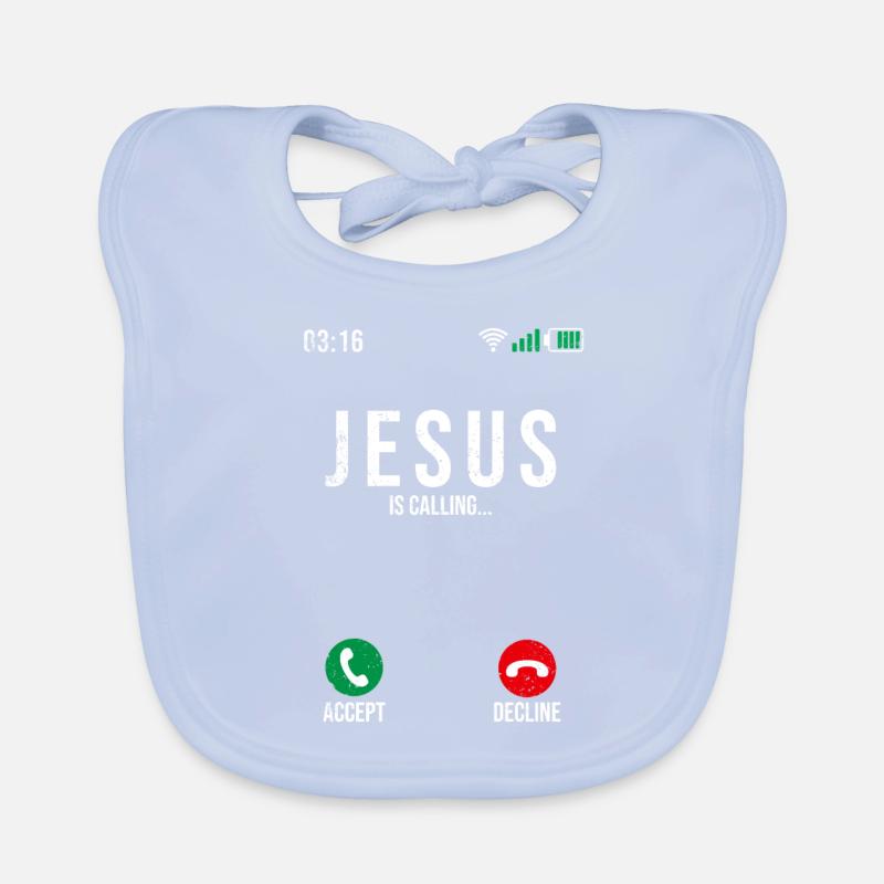 Jesus is calling Organic Baby Bibs