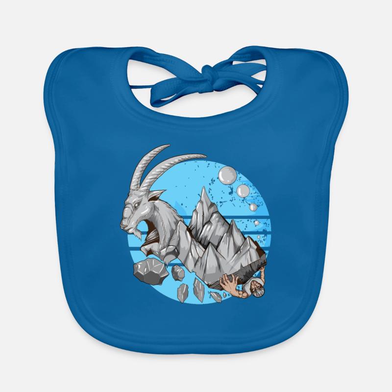 Steinbock Kletterer Berge Stein Tiere Spruch Baby Bio-Lätzchen