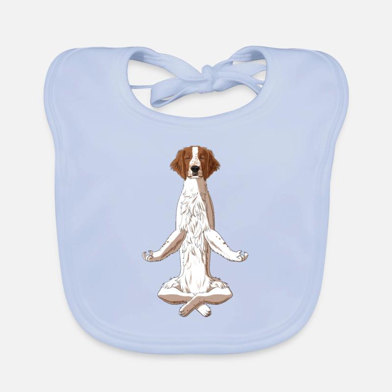 Chien Welsh Springer Spaniel Méditant Bavoir bio Bébé