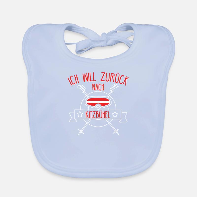 Kitzbühel Austria skiing gift idea Organic Baby Bibs