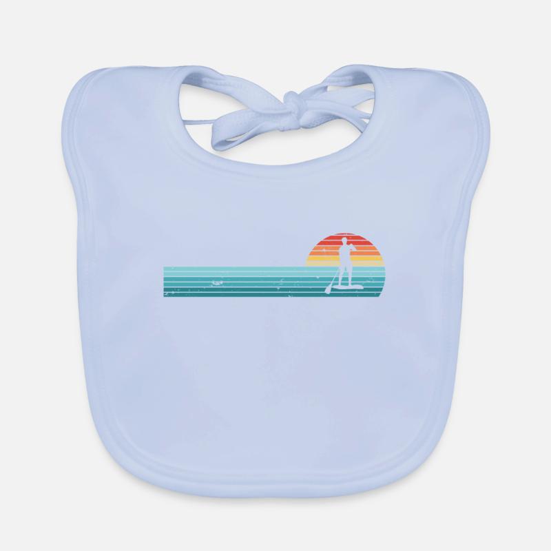 Paddleboarding Retro Sunset Paddleboard Baby Bio-Lätzchen