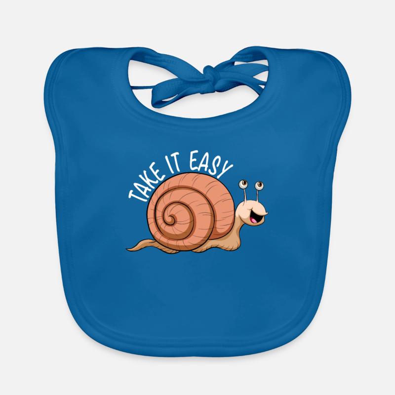 Snail Take It Easy nudibranch snail shell Organic Baby Bibs